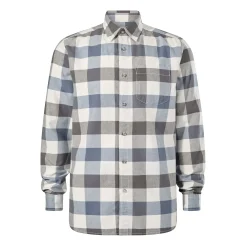 Bryson Mens Brushed Flannel Check Shirt - Ash Brown Check