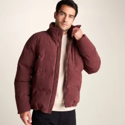 Buckley Mens Corduroy Padded Coat - Chestnut Brown