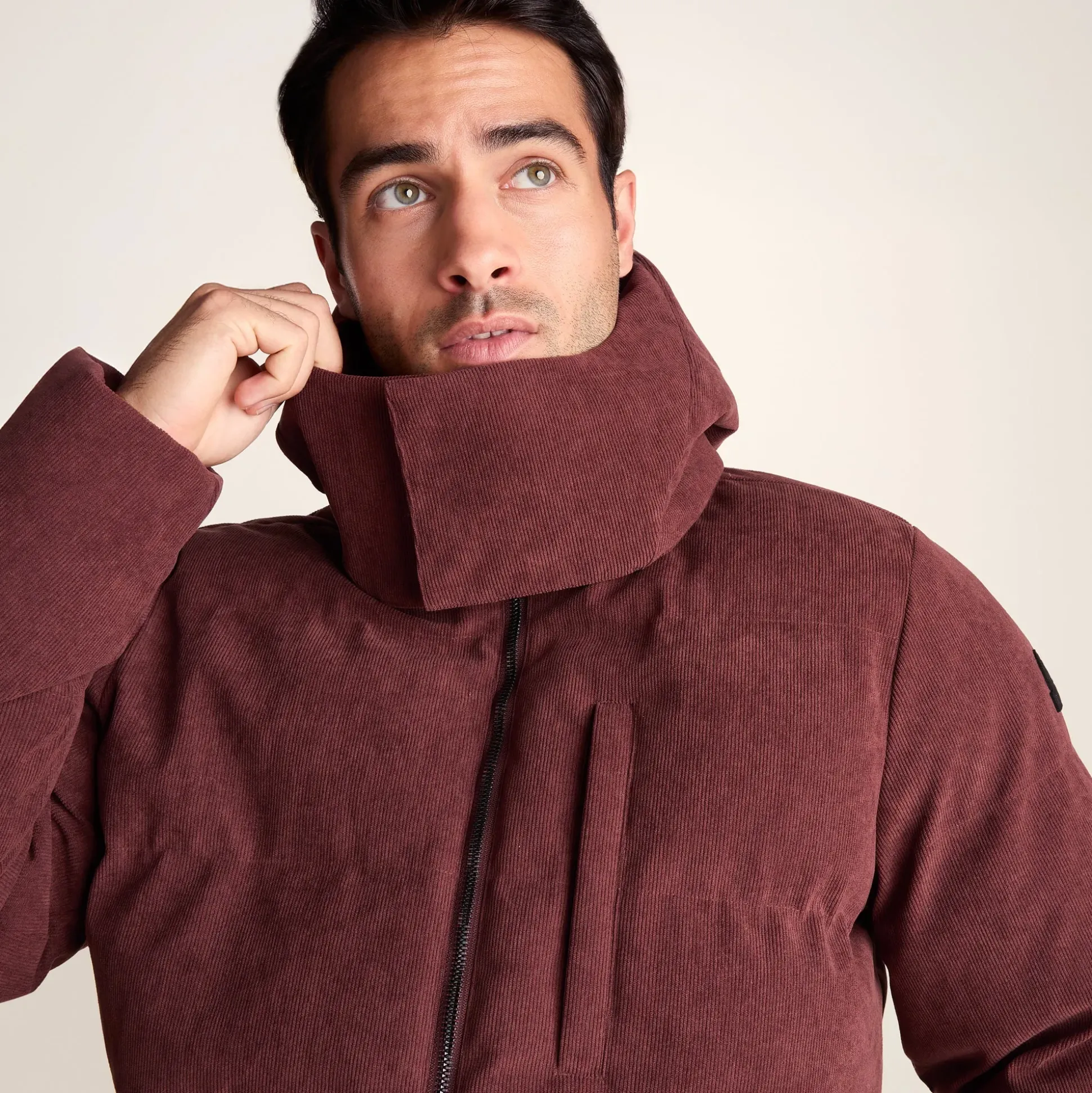 Buckley Mens Corduroy Padded Coat - Chestnut Brown
