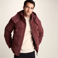 Buckley Mens Corduroy Padded Coat - Chestnut Brown