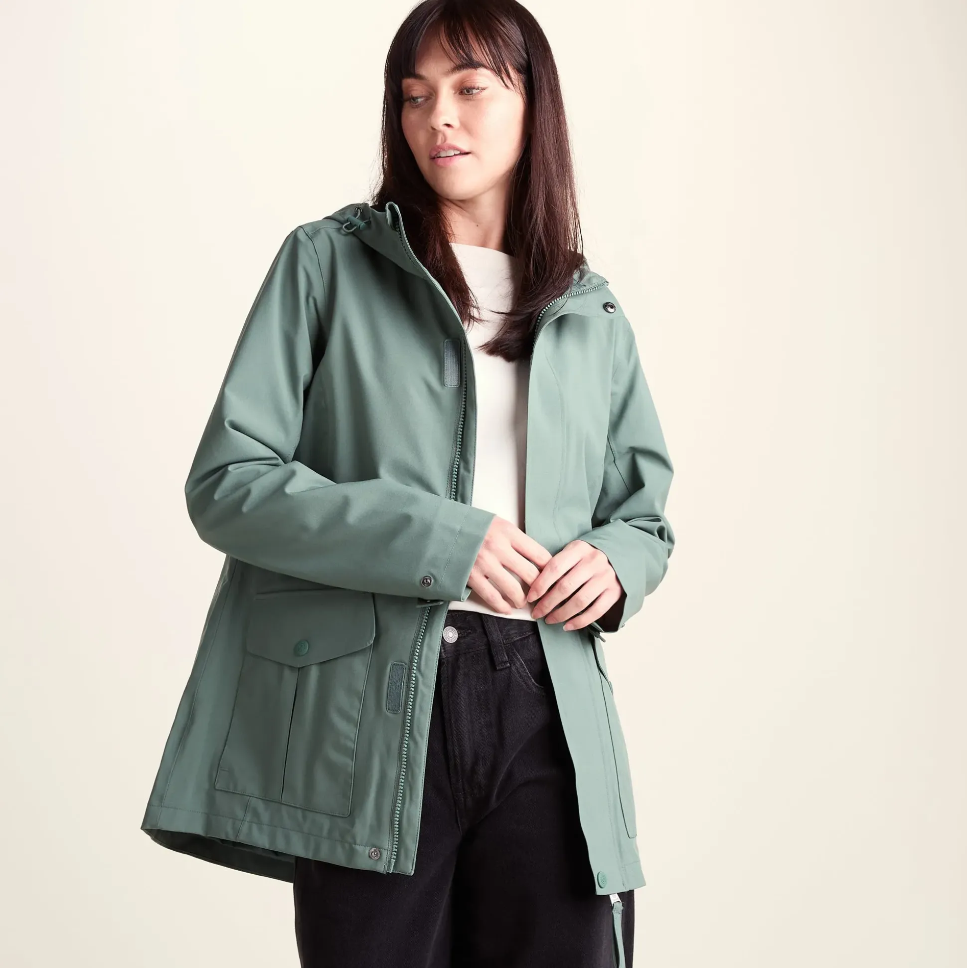 Burradon Womens Waterproof Jacket - Light Forest
