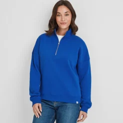 Caldene Womens Supersoft Quarter Zip Sweat - Ultra Marine Blue