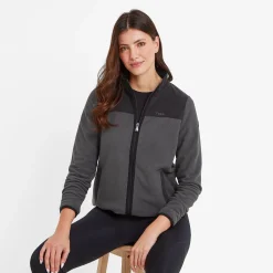 Carty Womens Colour Block Fleece Jacket - Washed Black/Black