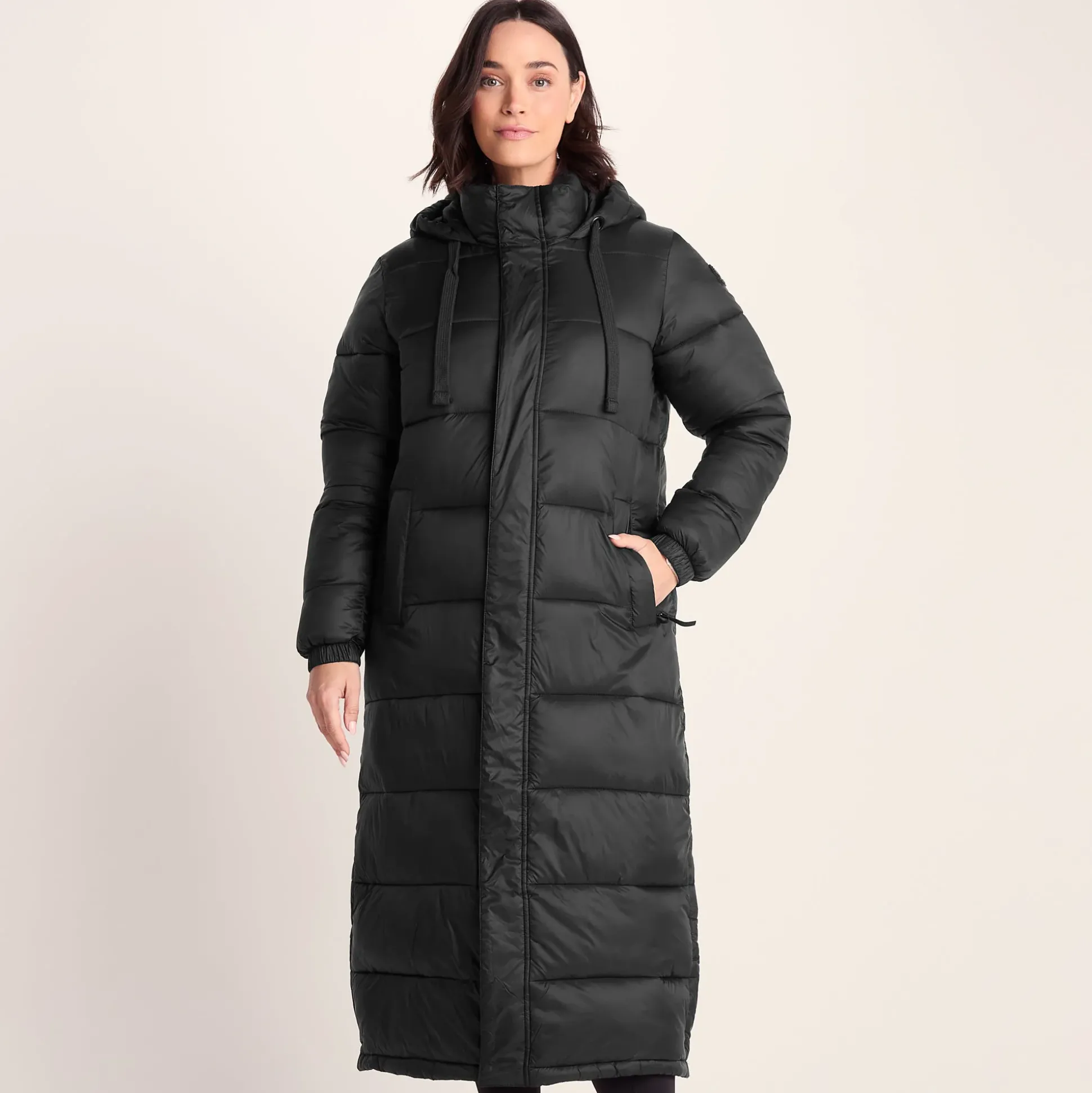 Cautley Womens Long Padded Shower Resistant Jacket - Black