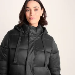 Cautley Womens Long Padded Shower Resistant Jacket - Black