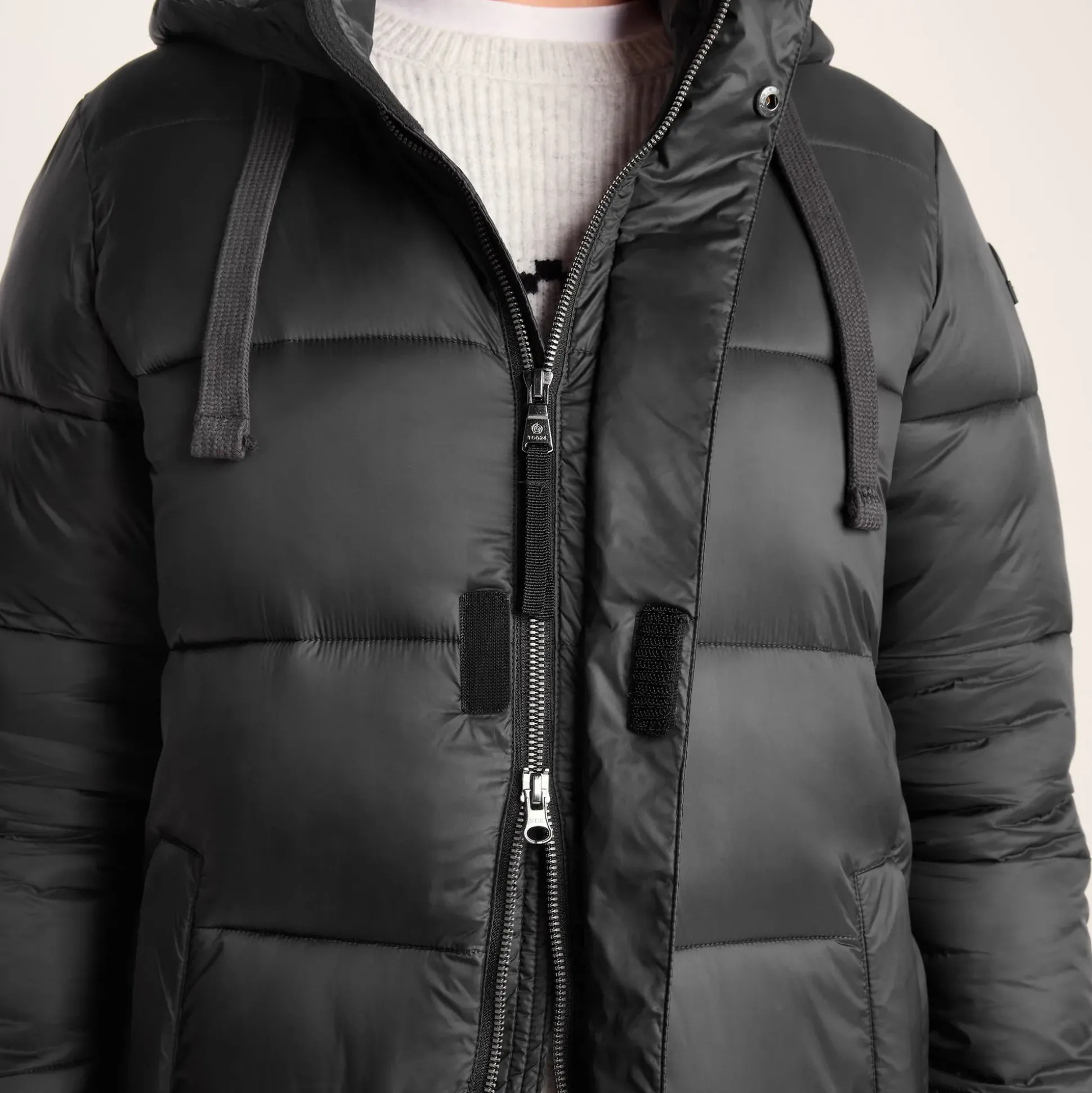 Cautley Womens Long Padded Shower Resistant Jacket - Black