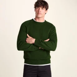 Chesney Mens Crew Neck Knit Jumper - Leaf Green