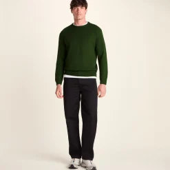 Chesney Mens Crew Neck Knit Jumper - Leaf Green
