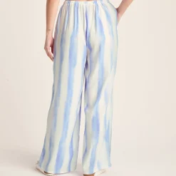 Christina Womens Wide Leg Lightweight Trousers - Blue Hues Print