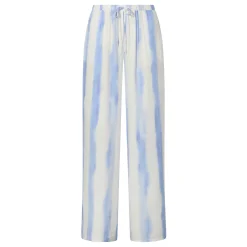 Christina Womens Wide Leg Lightweight Trousers - Blue Hues Print