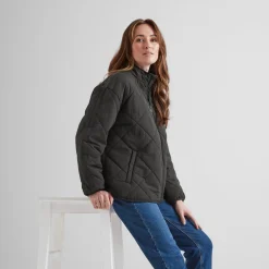 Cirnan Womens Shower Resistant Insulated Packaway Jacket - Washed Black