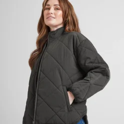 Cirnan Womens Shower Resistant Insulated Packaway Jacket - Washed Black