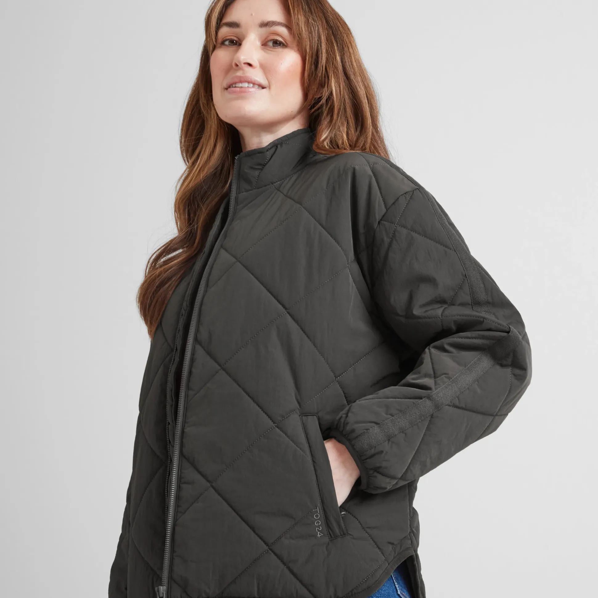 Cirnan Womens Shower Resistant Insulated Packaway Jacket - Washed Black