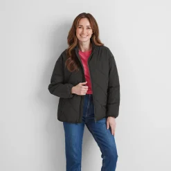 Cirnan Womens Shower Resistant Insulated Packaway Jacket - Washed Black