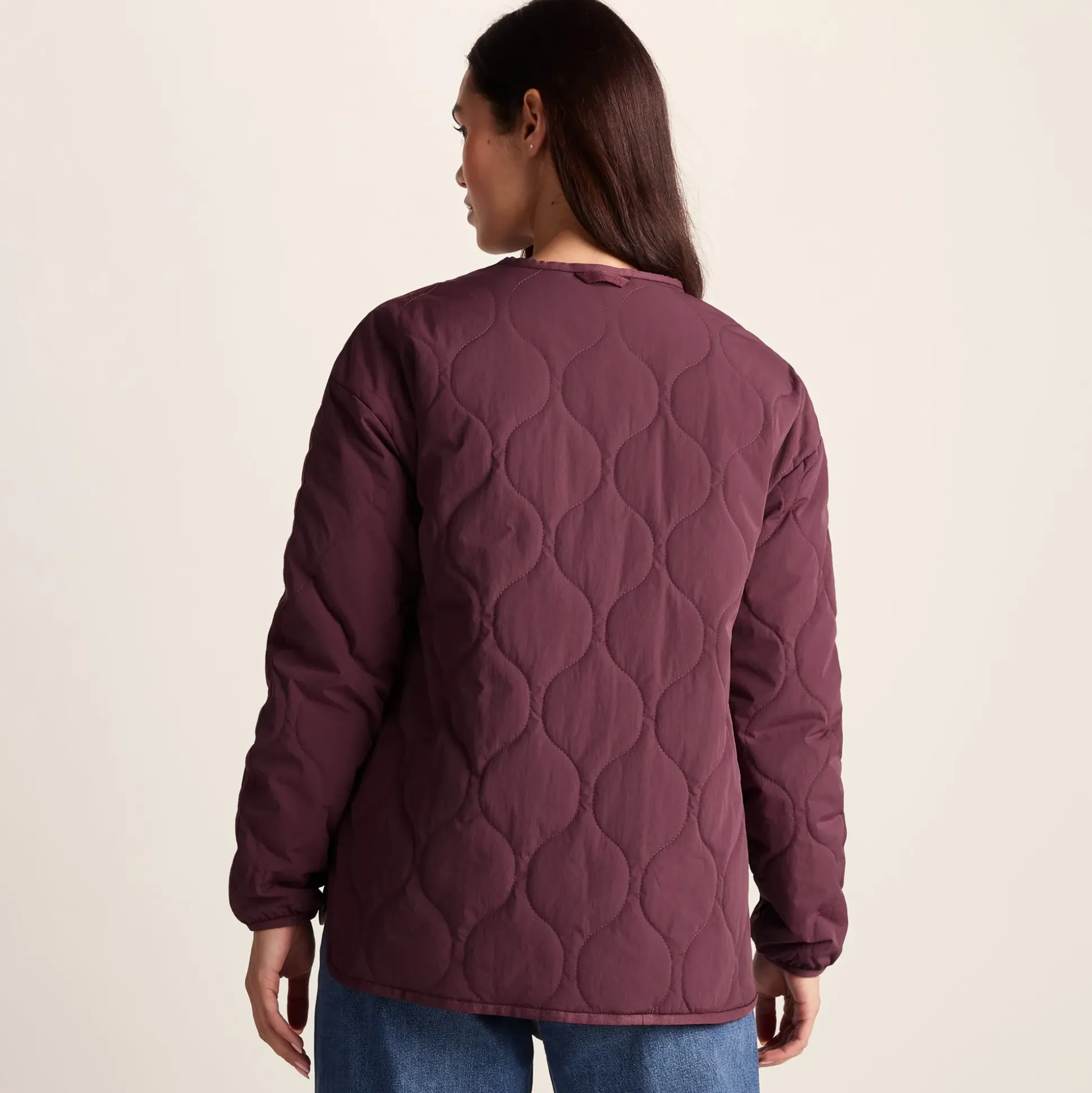 Cleadon Womens Relaxed Fit Shower Resistant Lightweight Insulated Jacket - Black Raspberry