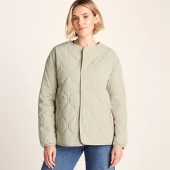 Cleadon Womens Relaxed Fit Shower Resistant Lightweight Insulated Jacket - Cool Beige