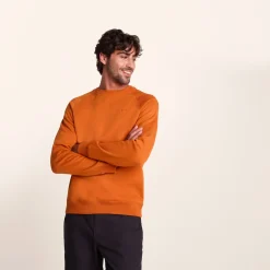 Clitheroe Mens Supersoft Raglan Sweat - Mahogany Orange