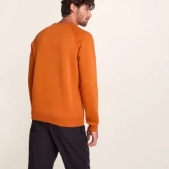 Clitheroe Mens Supersoft Raglan Sweat - Mahogany Orange