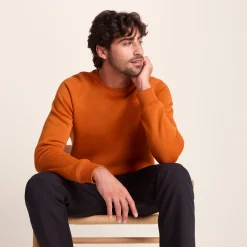 Clitheroe Mens Supersoft Raglan Sweat - Mahogany Orange