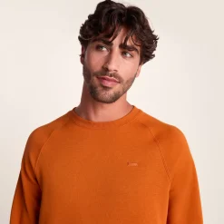Clitheroe Mens Supersoft Raglan Sweat - Mahogany Orange