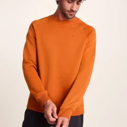 Clitheroe Mens Supersoft Raglan Sweat - Mahogany Orange