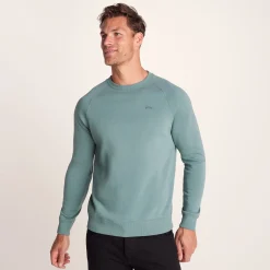 Clitheroe Mens Supersoft Raglan Sweat - Smokey Teal