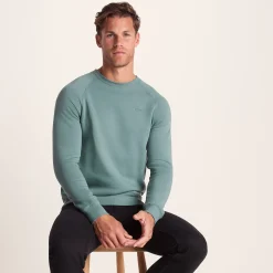 Clitheroe Mens Supersoft Raglan Sweat - Smokey Teal