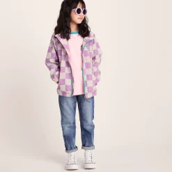 Cohampshire Kids Shaun the Sheep Waterproof Jacket - Lilac Haze/White Checkerboard