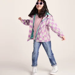 Cohampshire Kids Shaun the Sheep Waterproof Jacket - Lilac Haze/White Checkerboard