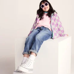 Cohampshire Kids Shaun the Sheep Waterproof Jacket - Lilac Haze/White Checkerboard