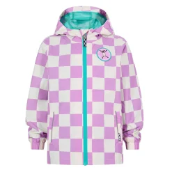Cohampshire Kids Shaun the Sheep Waterproof Jacket - Lilac Haze/White Checkerboard