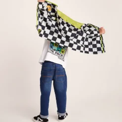 Cohampshire Kids Shaun the Sheep Waterproof Jacket - Black White Checkerboard