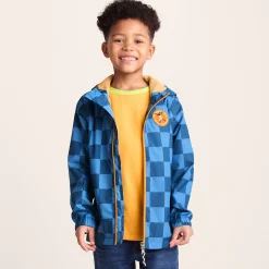 Cohampshire Kids Shaun the Sheep Waterproof Jacket - Bluebell/Night Blue Checkerboard