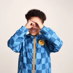 Cohampshire Kids Shaun the Sheep Waterproof Jacket - Bluebell/Night Blue Checkerboard