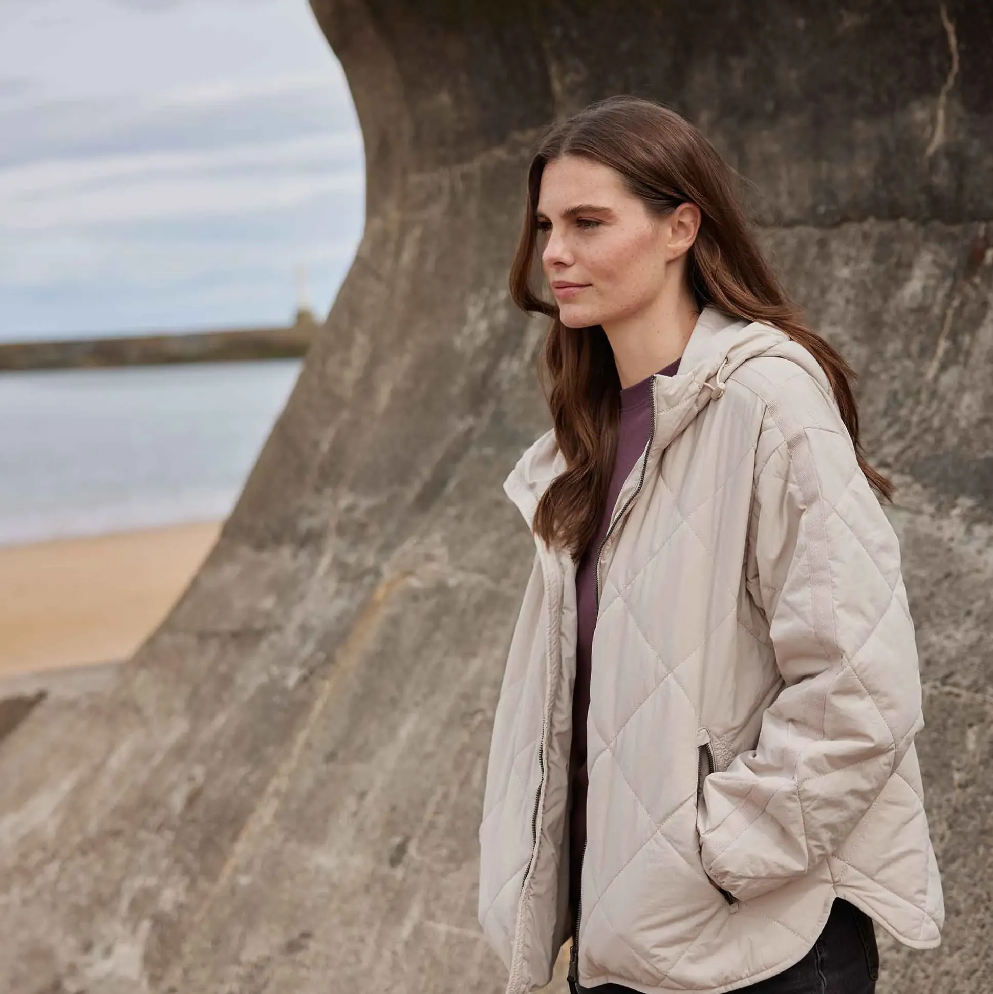 Corlae Womens Oversized Shower Resistant Insulated Jacket - Warm Cloud