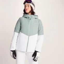 Corvara Womens Waterproof Insulated Ski Jacket - Mist Grey/Optic White