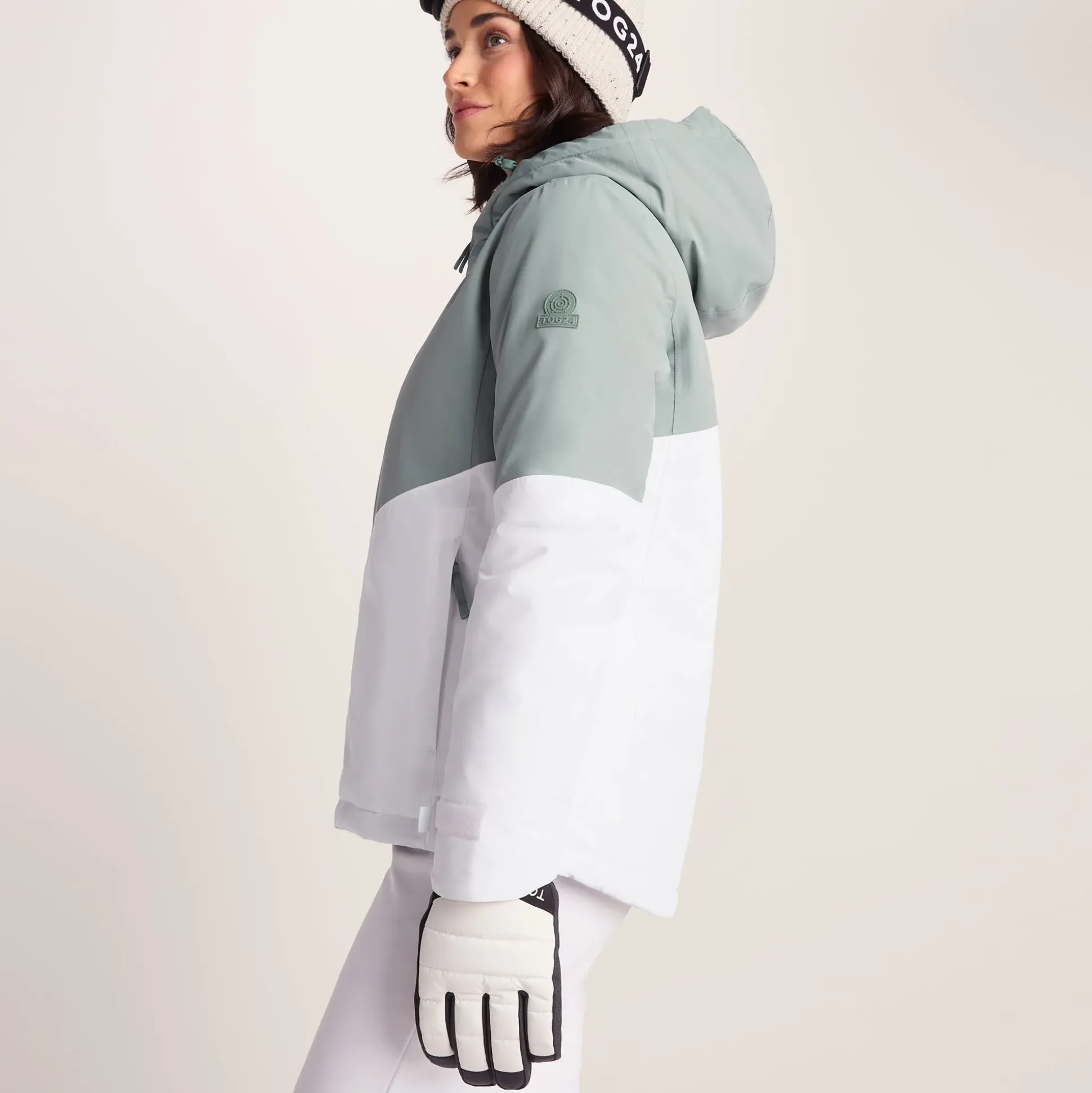 Corvara Womens Waterproof Insulated Ski Jacket - Mist Grey/Optic White
