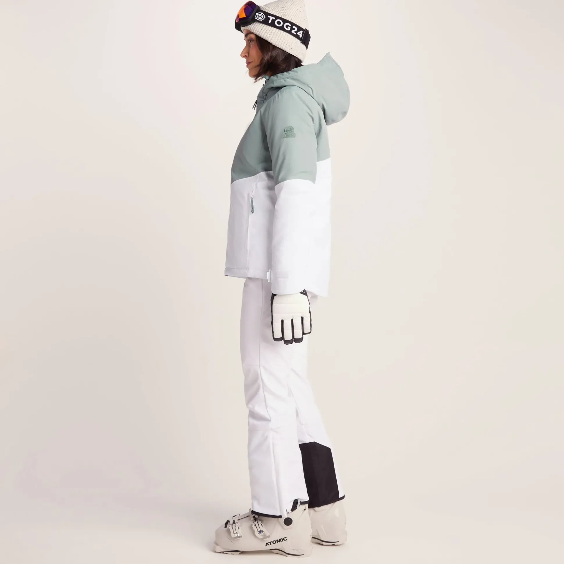 Corvara Womens Waterproof Insulated Ski Jacket - Mist Grey/Optic White