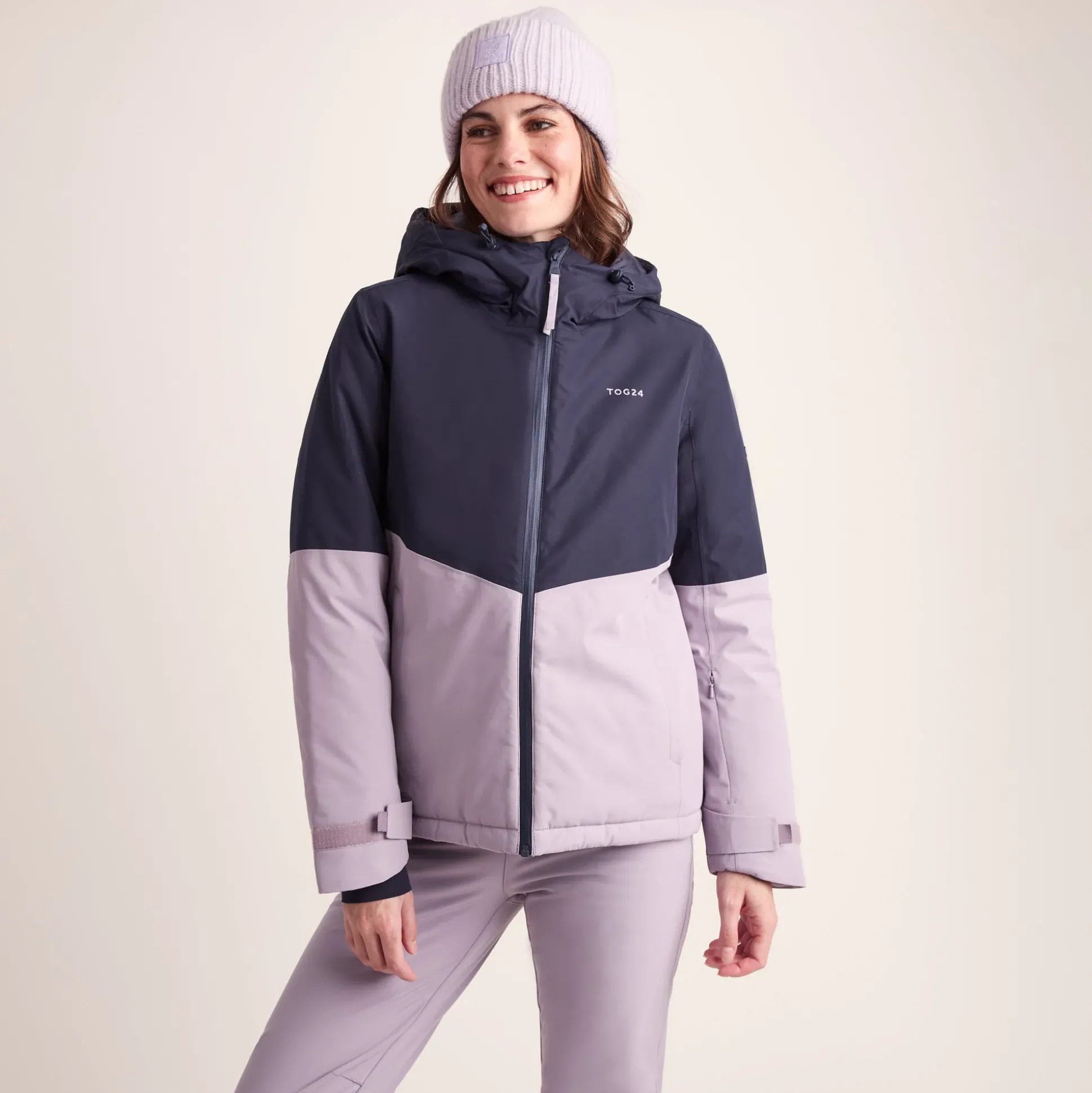 Corvara Womens Waterproof Insulated Ski Jacket - Oxford Blue/Lavender Grey