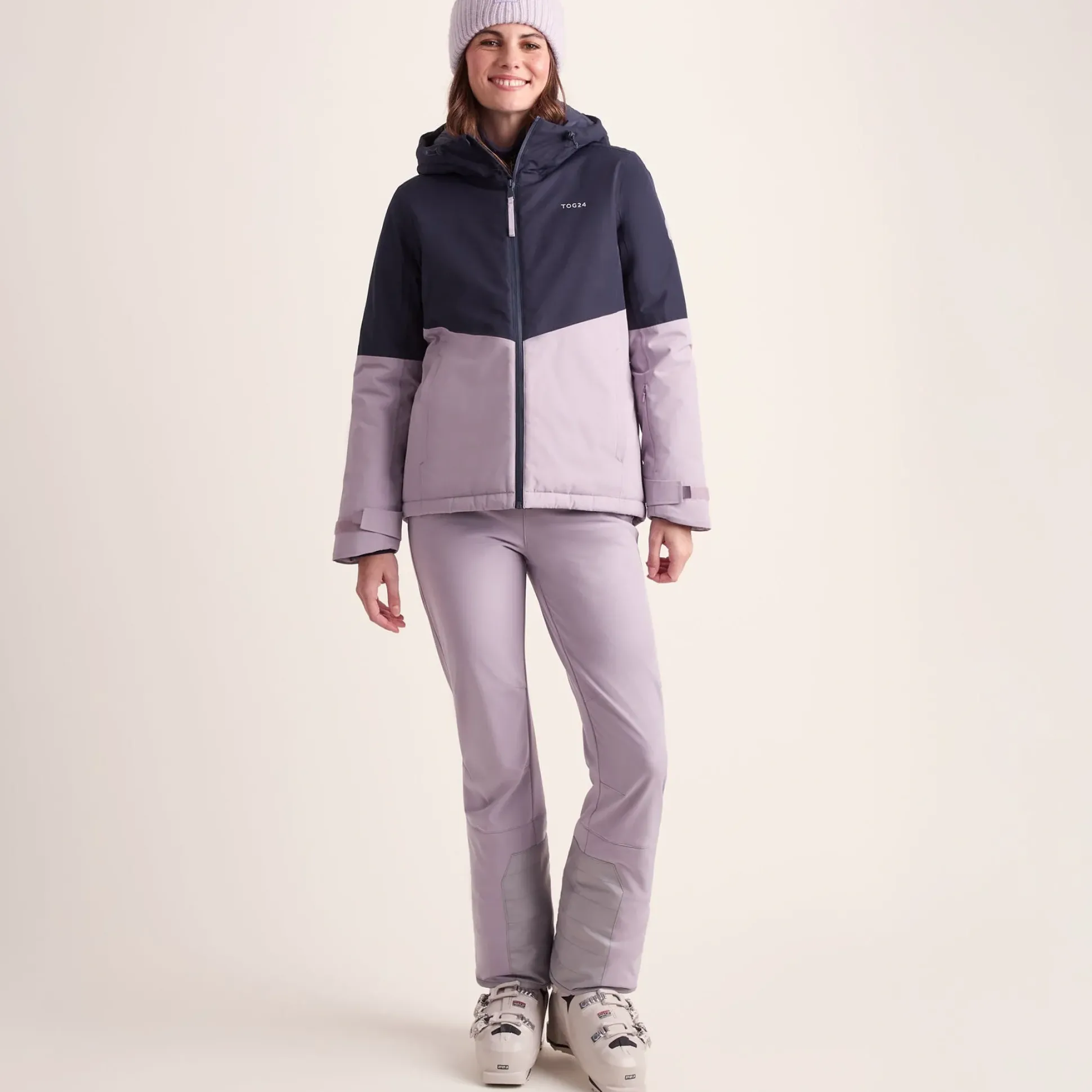 Corvara Womens Waterproof Insulated Ski Jacket - Oxford Blue/Lavender Grey