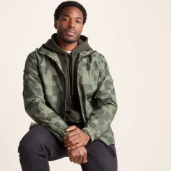 Craven Mens Waterproof Packaway Jacket - Green Pixel