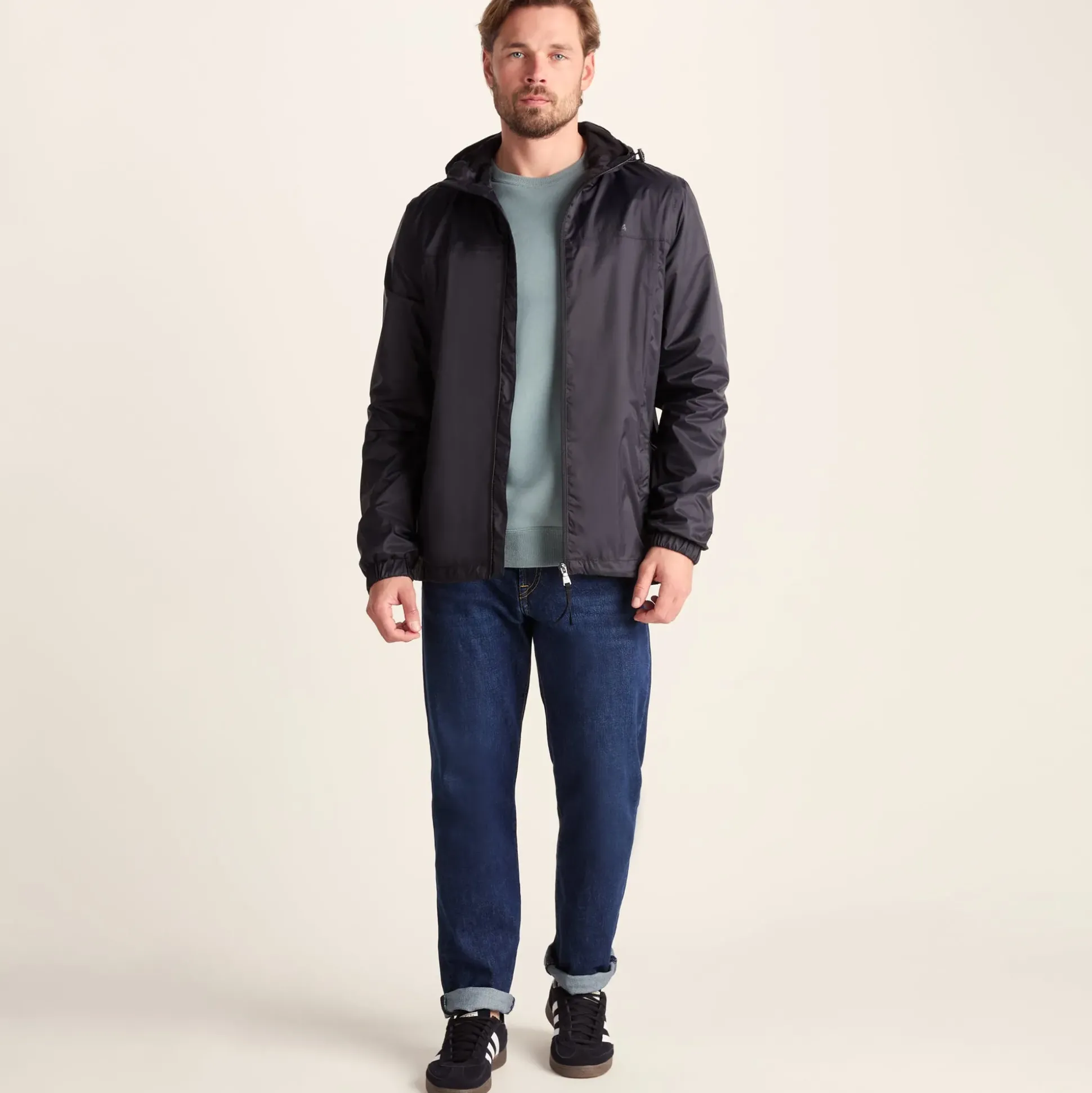 Craven Mens Waterproof Packaway Jacket - Black