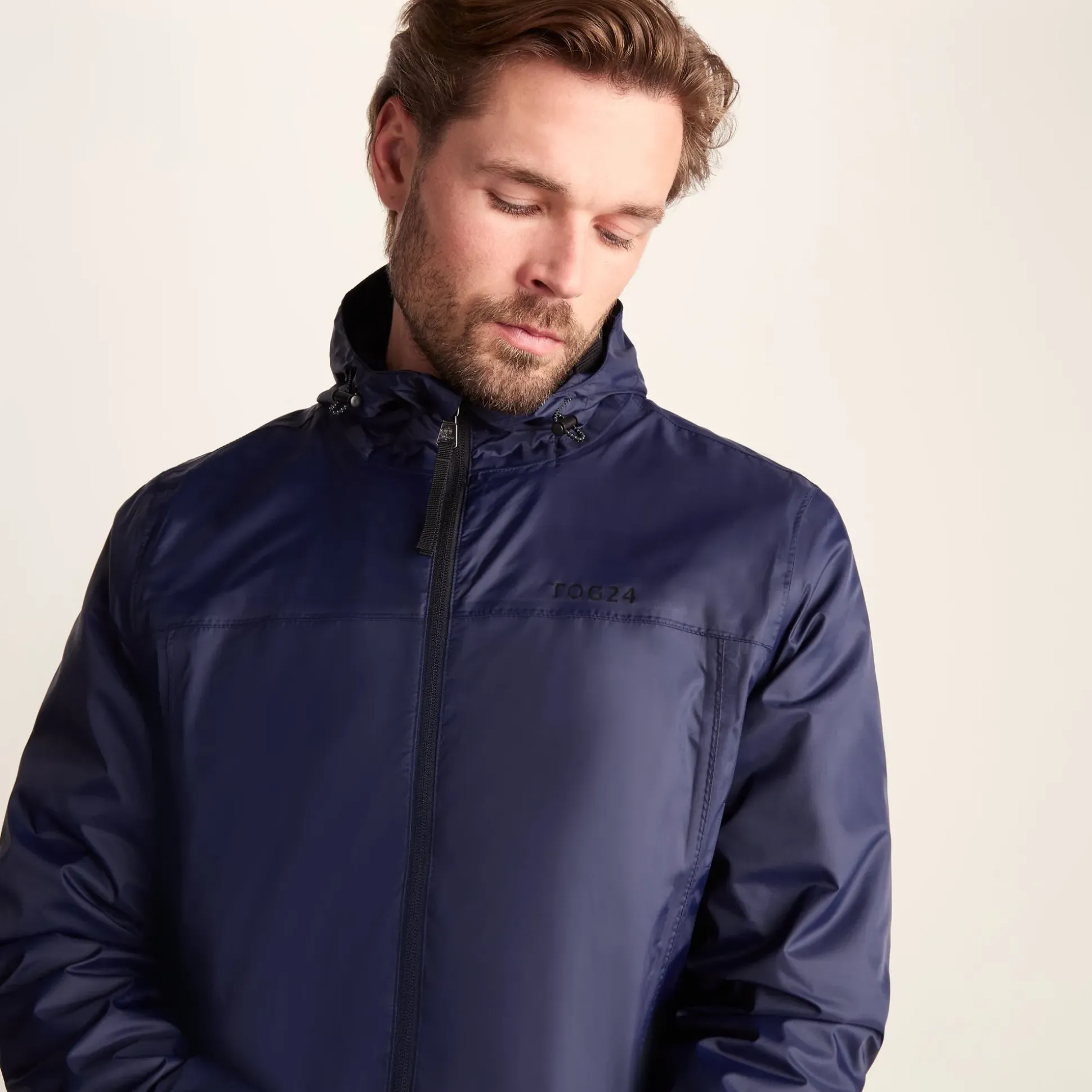 Craven Mens Waterproof Packaway Jacket - Navy