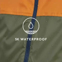 Craven Mens Waterproof Packaway Jacket - Khaki/Navy/Dark Orange Colour Block