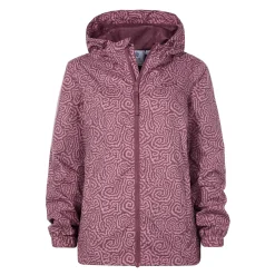 Craven Womens Waterproof Packaway Jacket - Black/Raspberry Wiggle Print