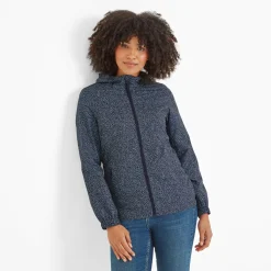 Craven Womens Waterproof Packaway Jacket - Dk Indigo Abstract Print