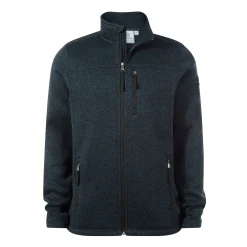 Cresswell Mens Knitlook Fleece Jacket - Dark Indigo Marl