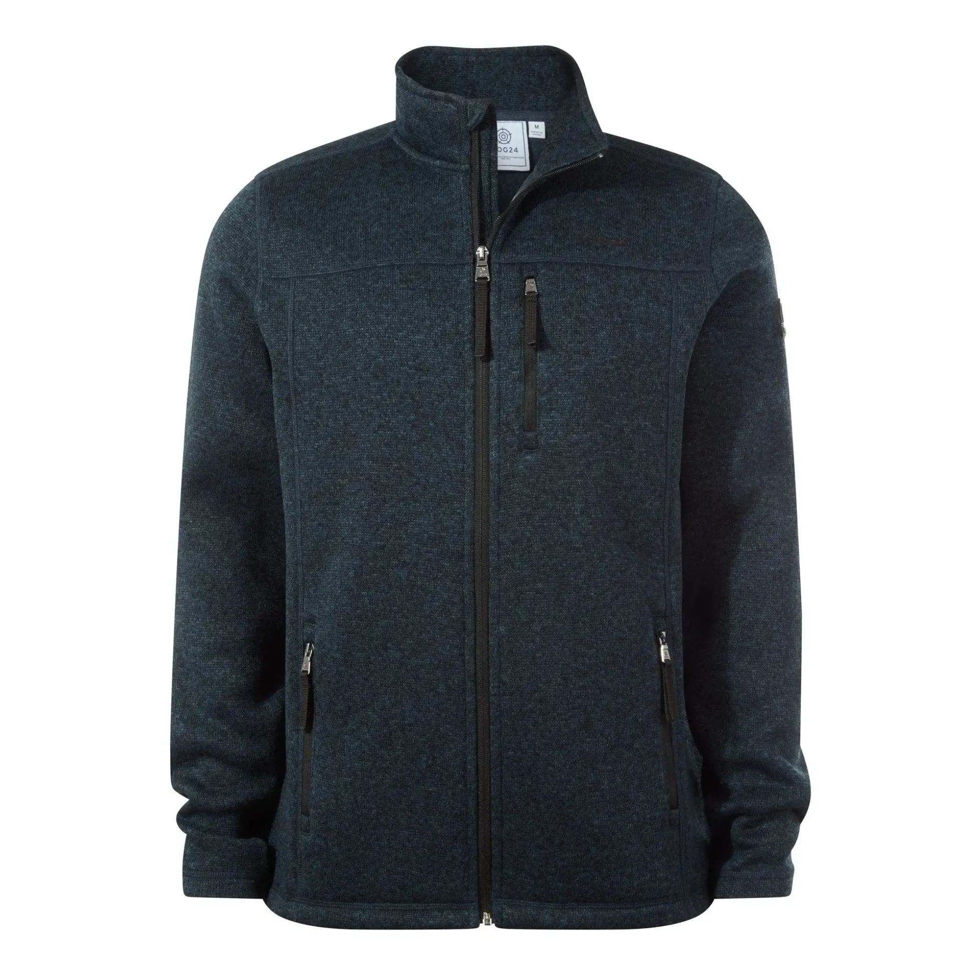 Cresswell Mens Knitlook Fleece Jacket - Dark Indigo Marl