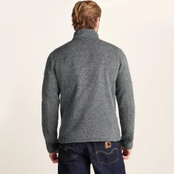 Cresswell Mens Knitlook Fleece Jacket - Dark Grey Marl