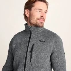 Cresswell Mens Knitlook Fleece Jacket - Dark Grey Marl